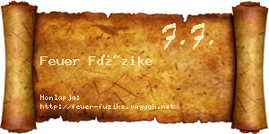 Feuer Füzike névjegykártya